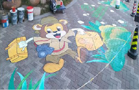 雷波夏季画地面彩绘会遇到的问题