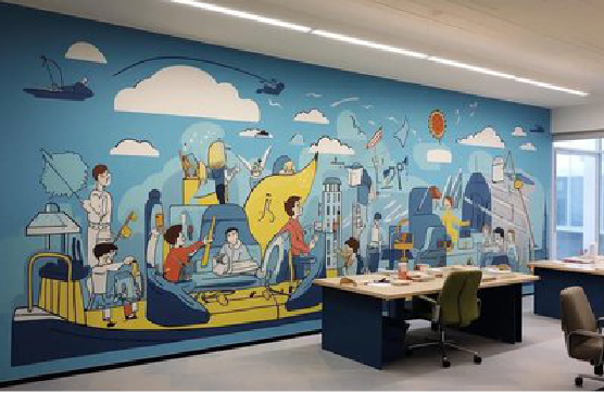 雷波办公室墙绘的特点。