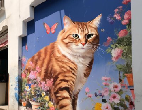 雷波自己绘制有个性的手绘墙