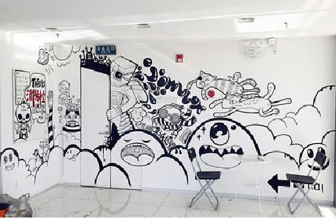 雷波手绘墙并非传统涂鸦。